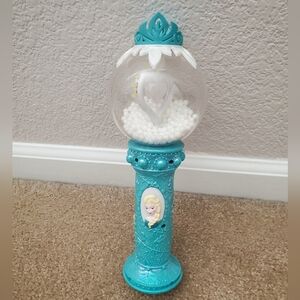Frozen Disney On Ice Magic Spinning Light Up Globe Wand w/ Anna Elsa Olaf Works!